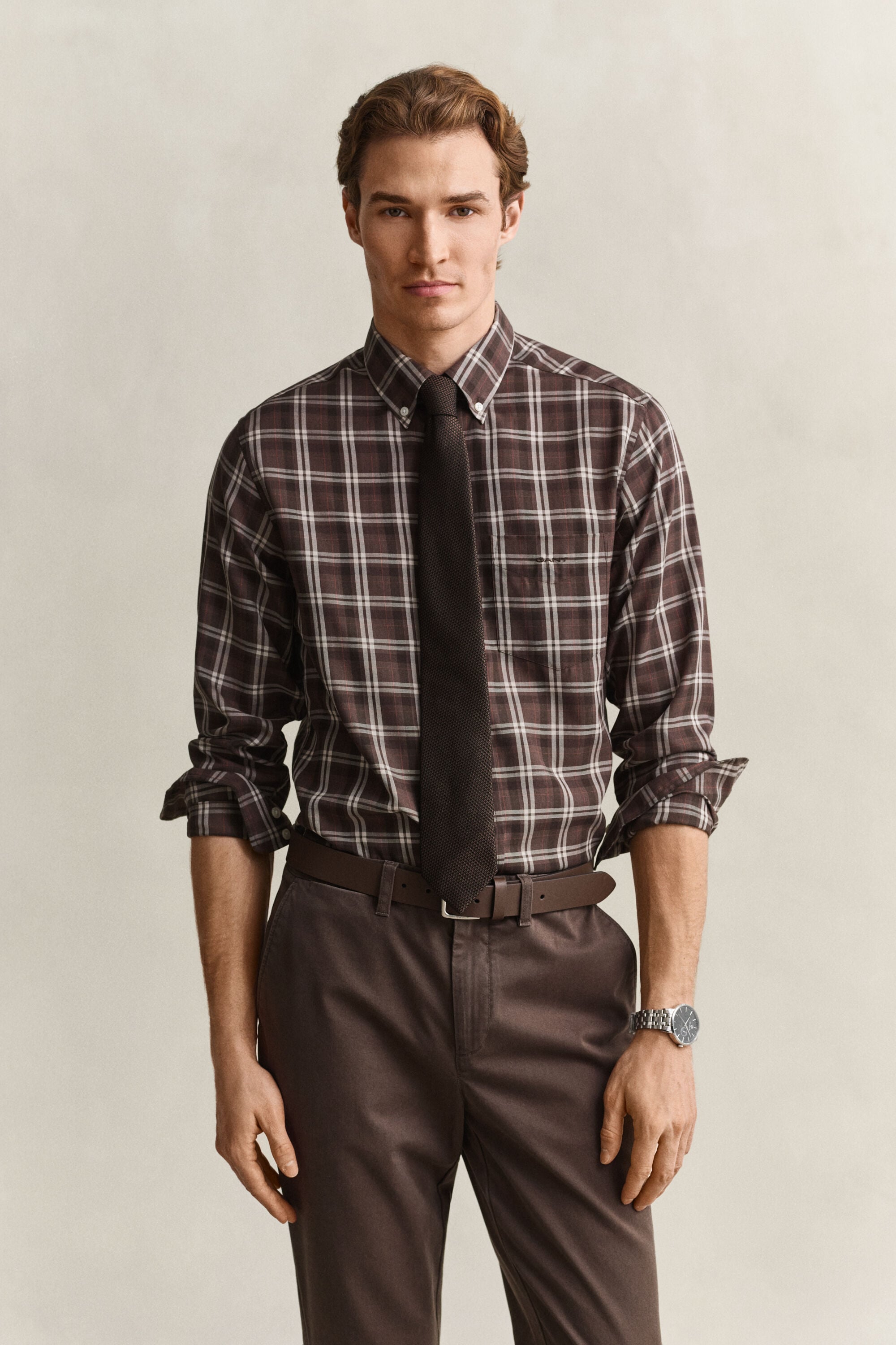 Camicia in twill a quadri