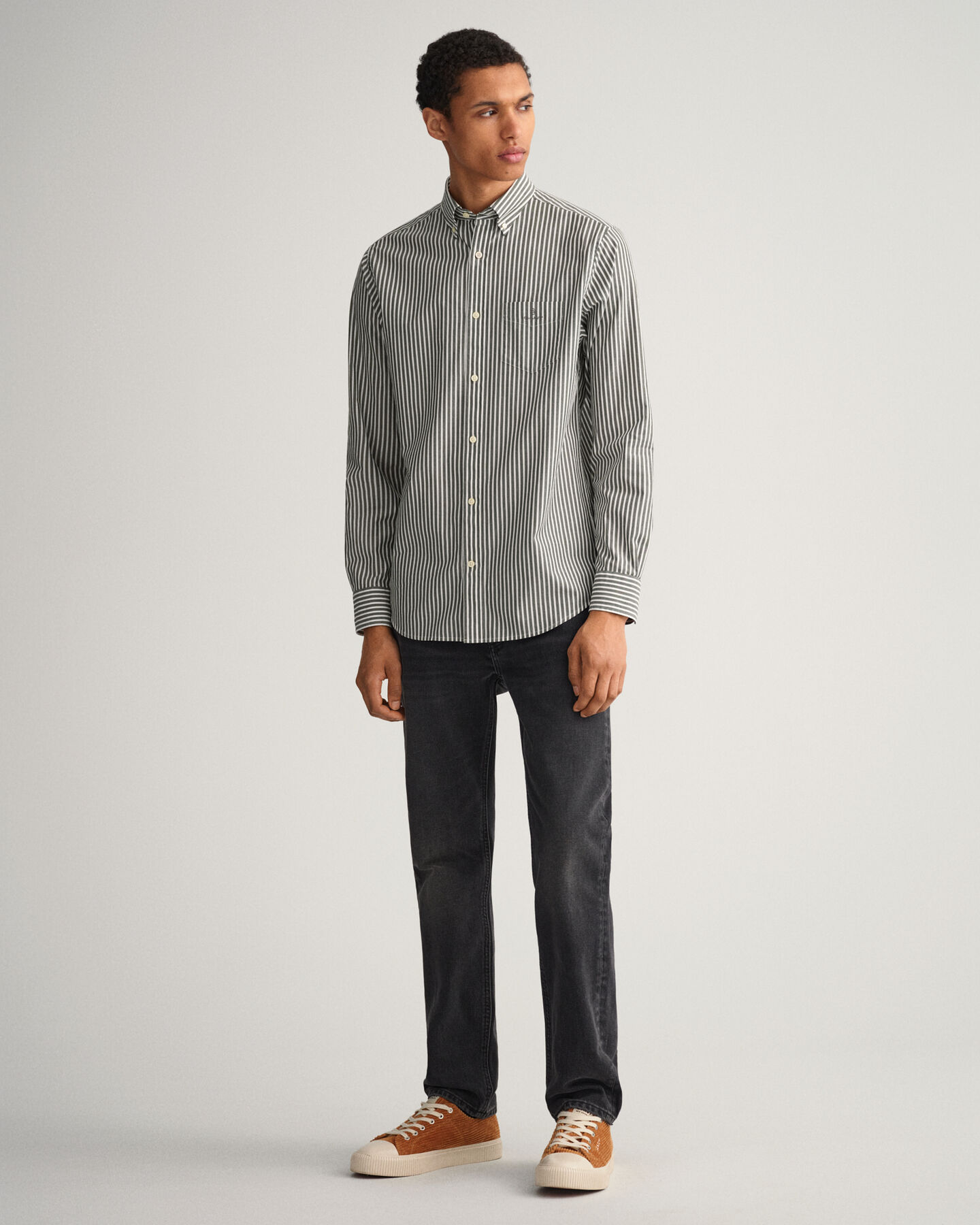 Camicia in broadcloth a righe regular fit