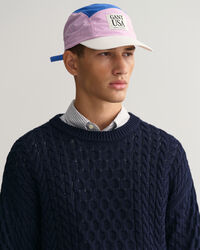 Maglia girocollo in cotone a trecce