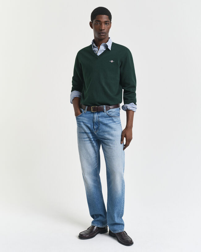 Maglia in cotone con scollo a V classico