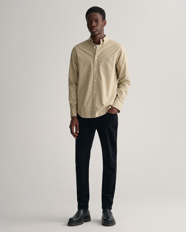 Camicia in popeline a quadretti regular fit