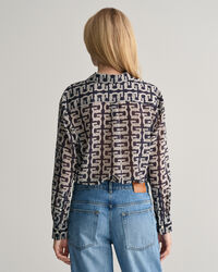 Camicia in seta di cotone G Patterned relaxed fit
