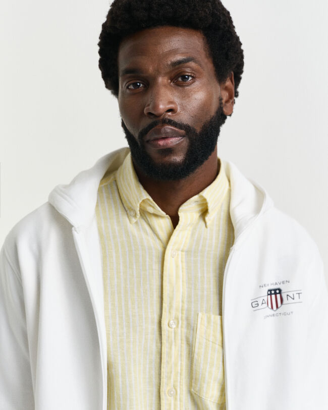 Felpa con cappuccio con stampa e zip