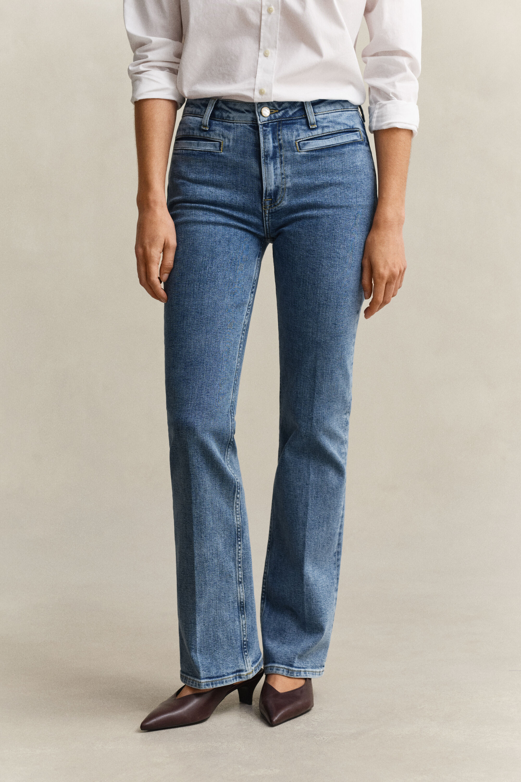 Jeans svasati con motivo Monogram