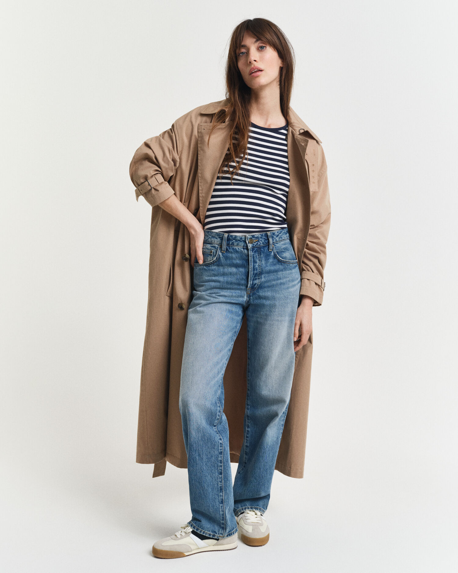 T-shirt a righe a coste