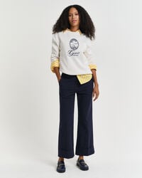 Pantaloni con piega e risvolto