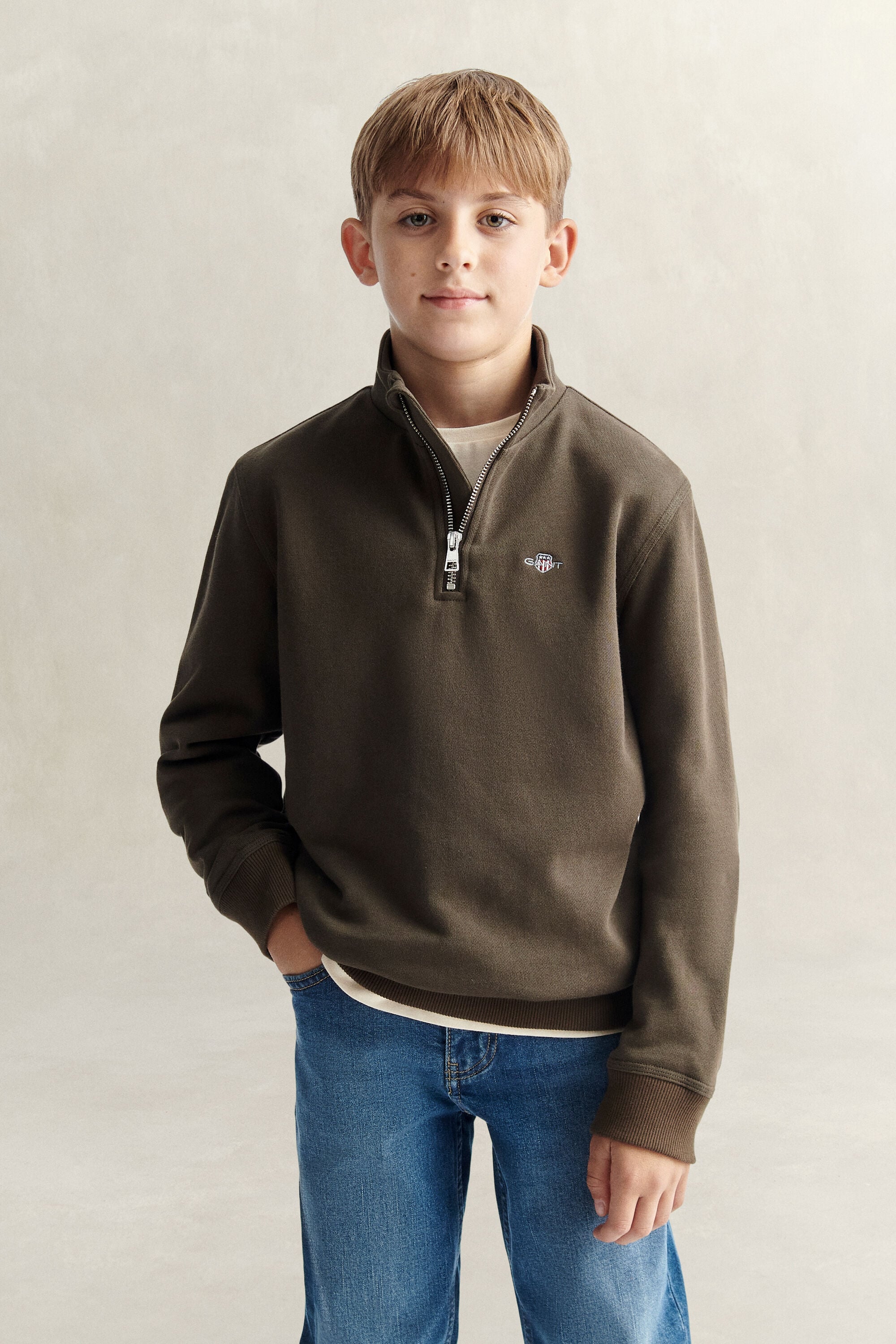Felpa Shield con zip corta Teen Boys
