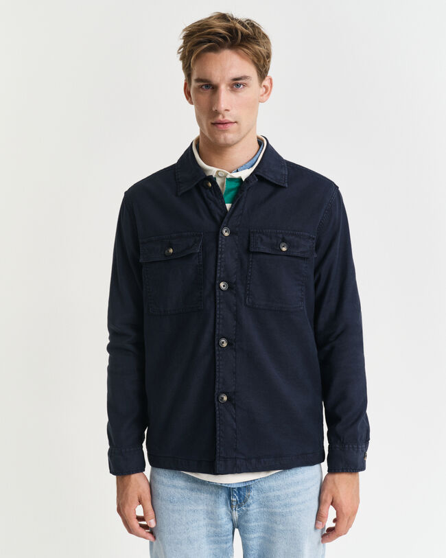 Camicia giacca in lino-cotone regular fit