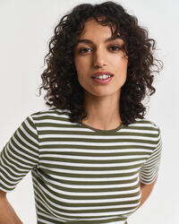 T-shirt a righe a coste