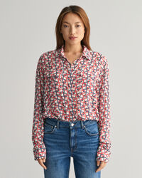Camicia con stampa geometrica relaxed fit
