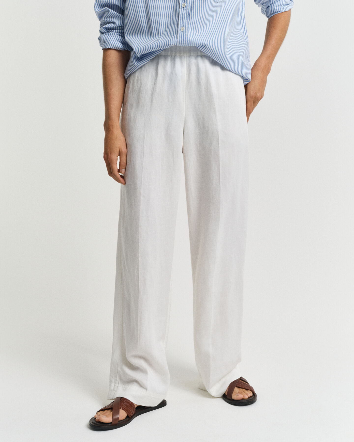 Pantaloni Pull-on in misto lino relaxed fit