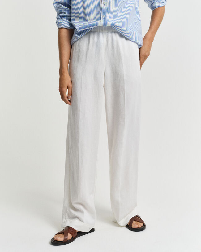 Pantaloni Pull-on in misto lino relaxed fit