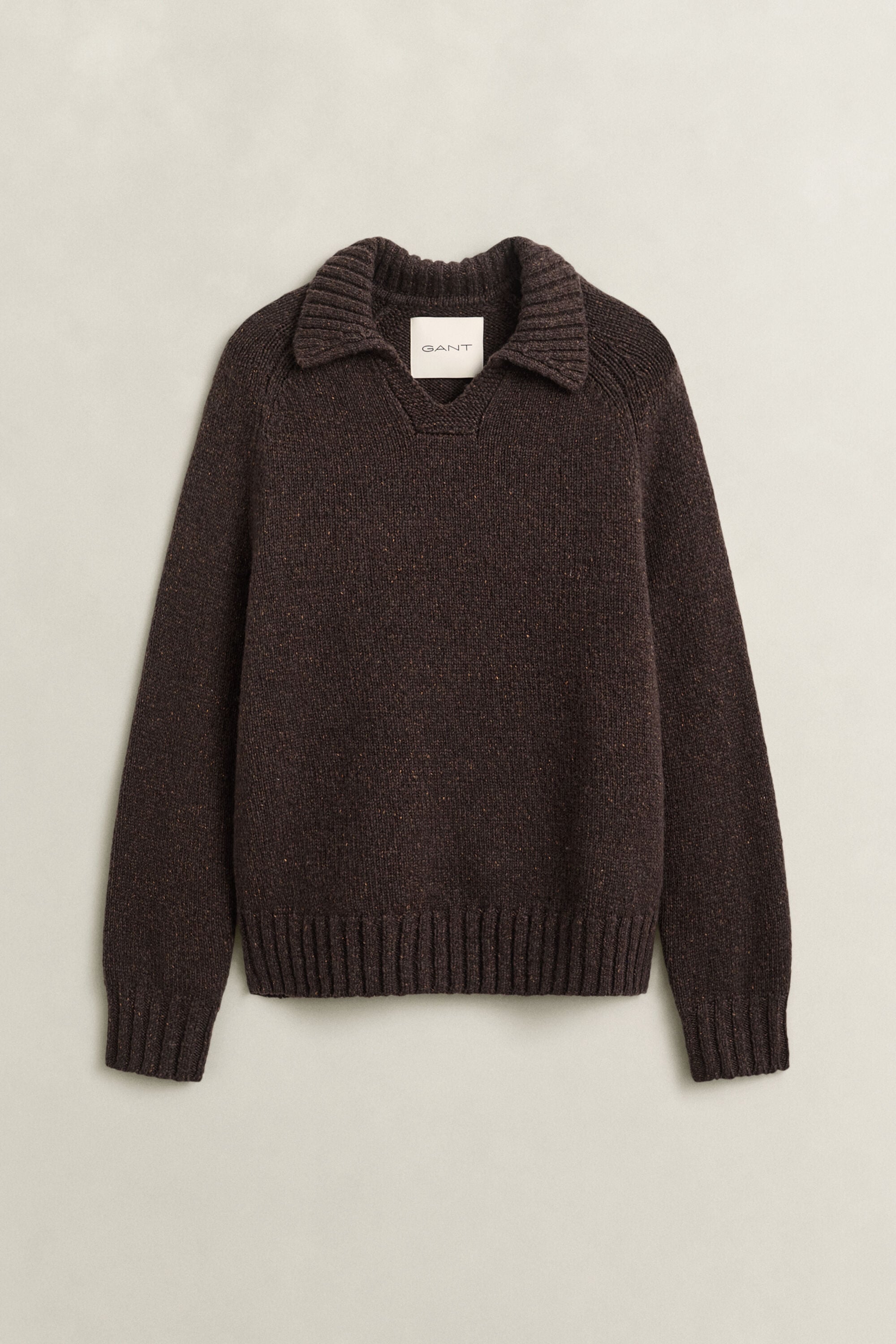Maglia polo in misto lana e seta