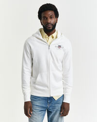 Felpa con cappuccio con stampa e zip