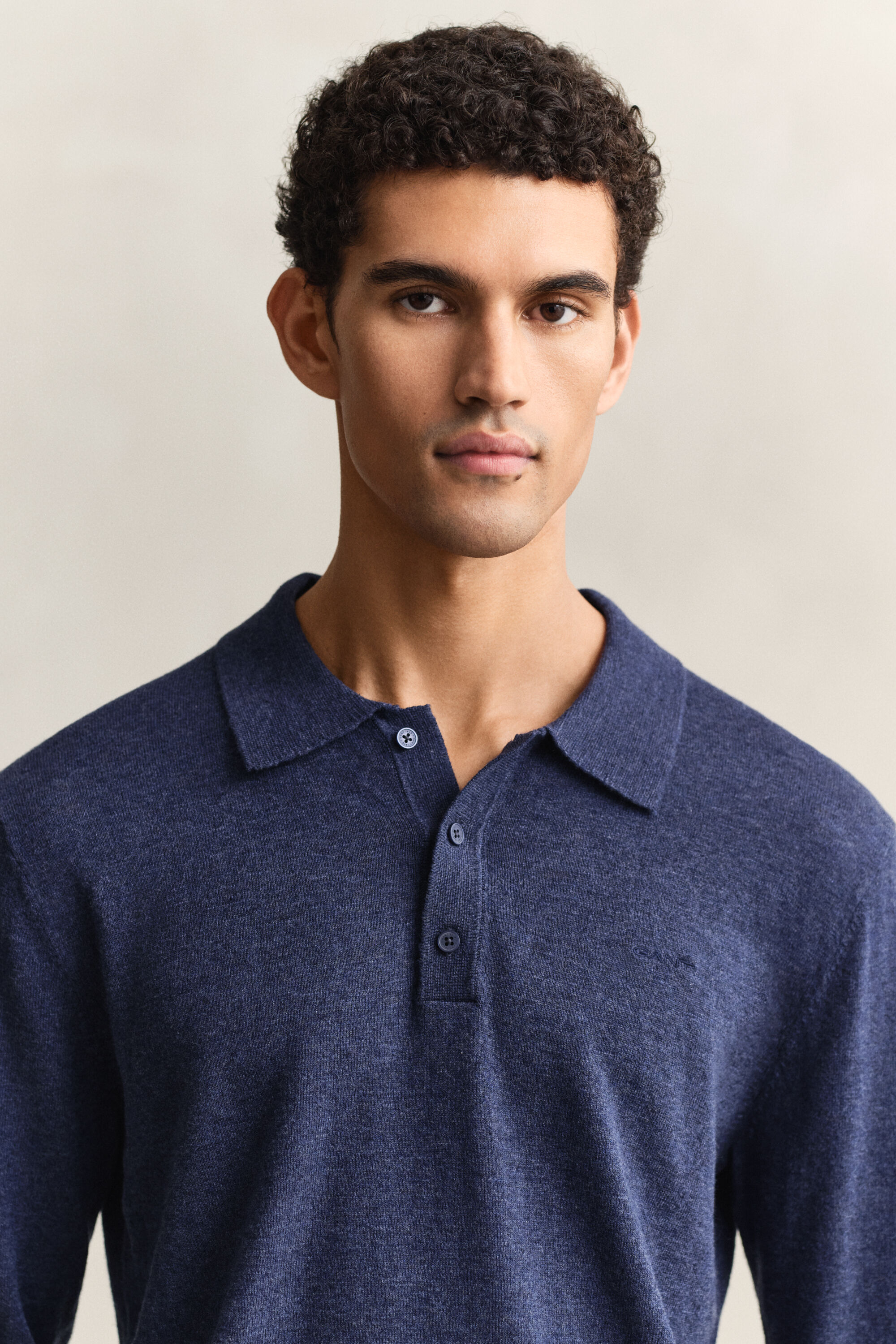 Polo in cotone fiammato mélange