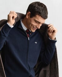 Cardigan in cotone casual con zip