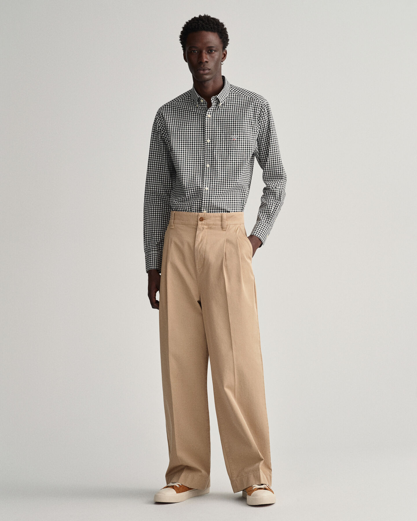 Camicia in broadcloth a quadri percalle regular fit