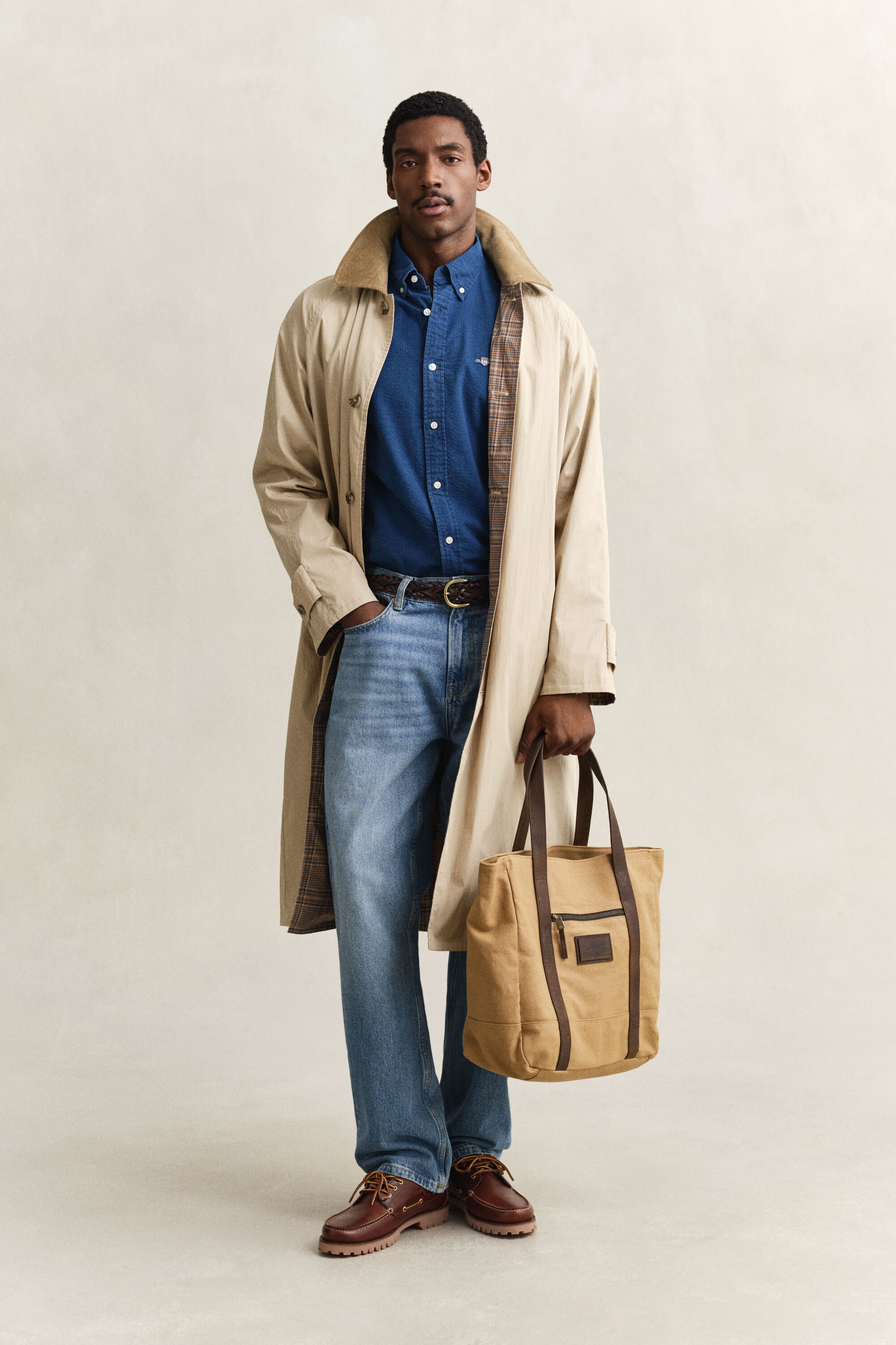 Camicia in seersucker Indigo