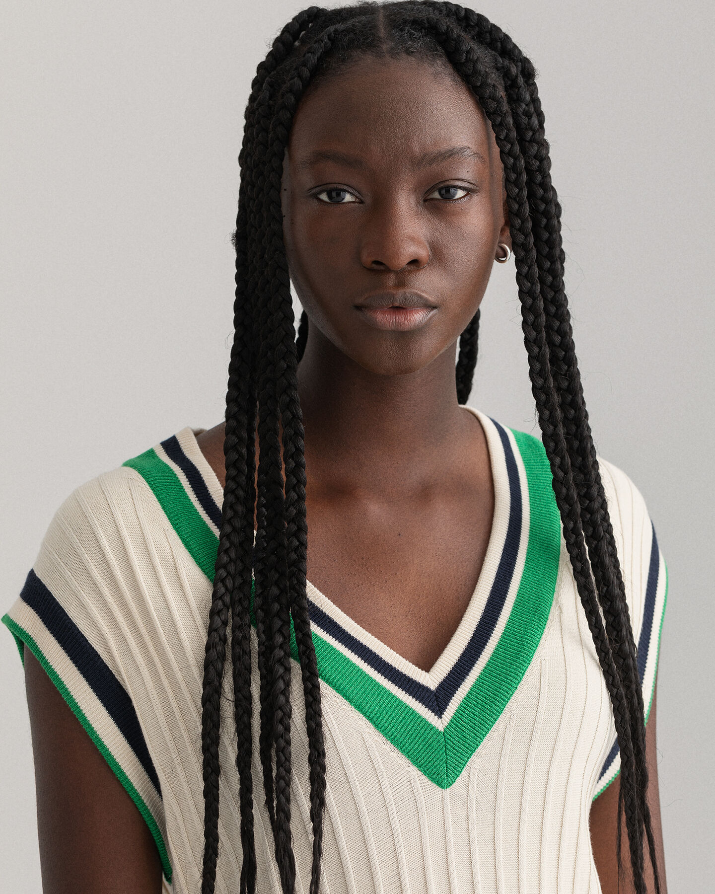 Gilet a coste e righe