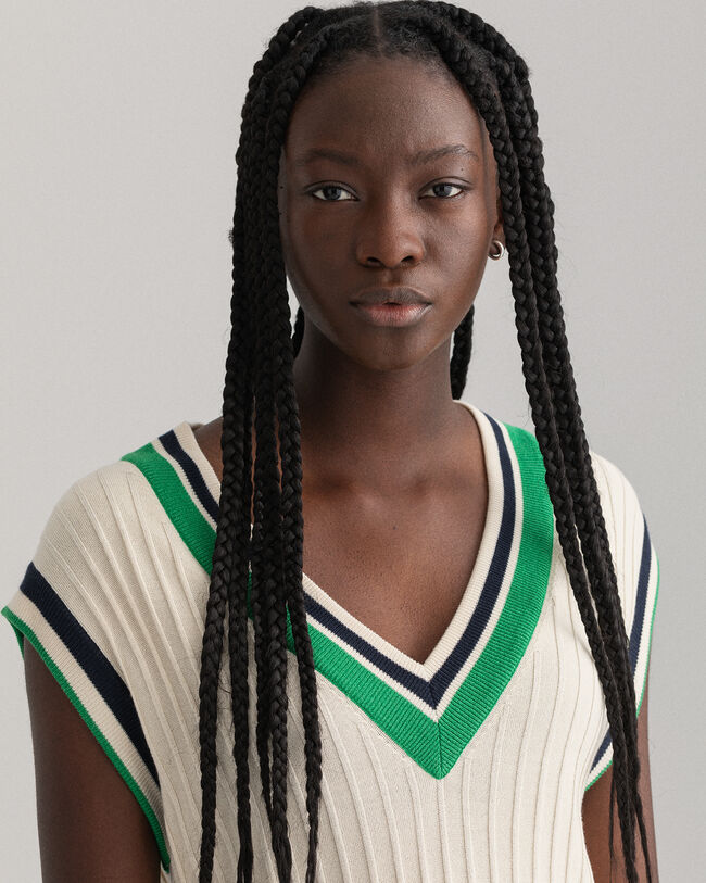 Gilet a coste e righe