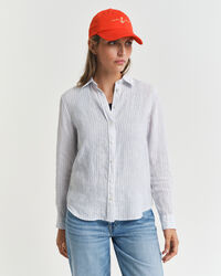 Camicia di lino a righe regular fit