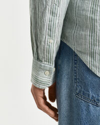 Camicia di lino a righe sottili regular fit