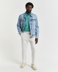 Pantaloni in twill di cotone stretti in fondo slim fit