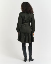 Abito a maniche lunghe in morbido raso di cotone