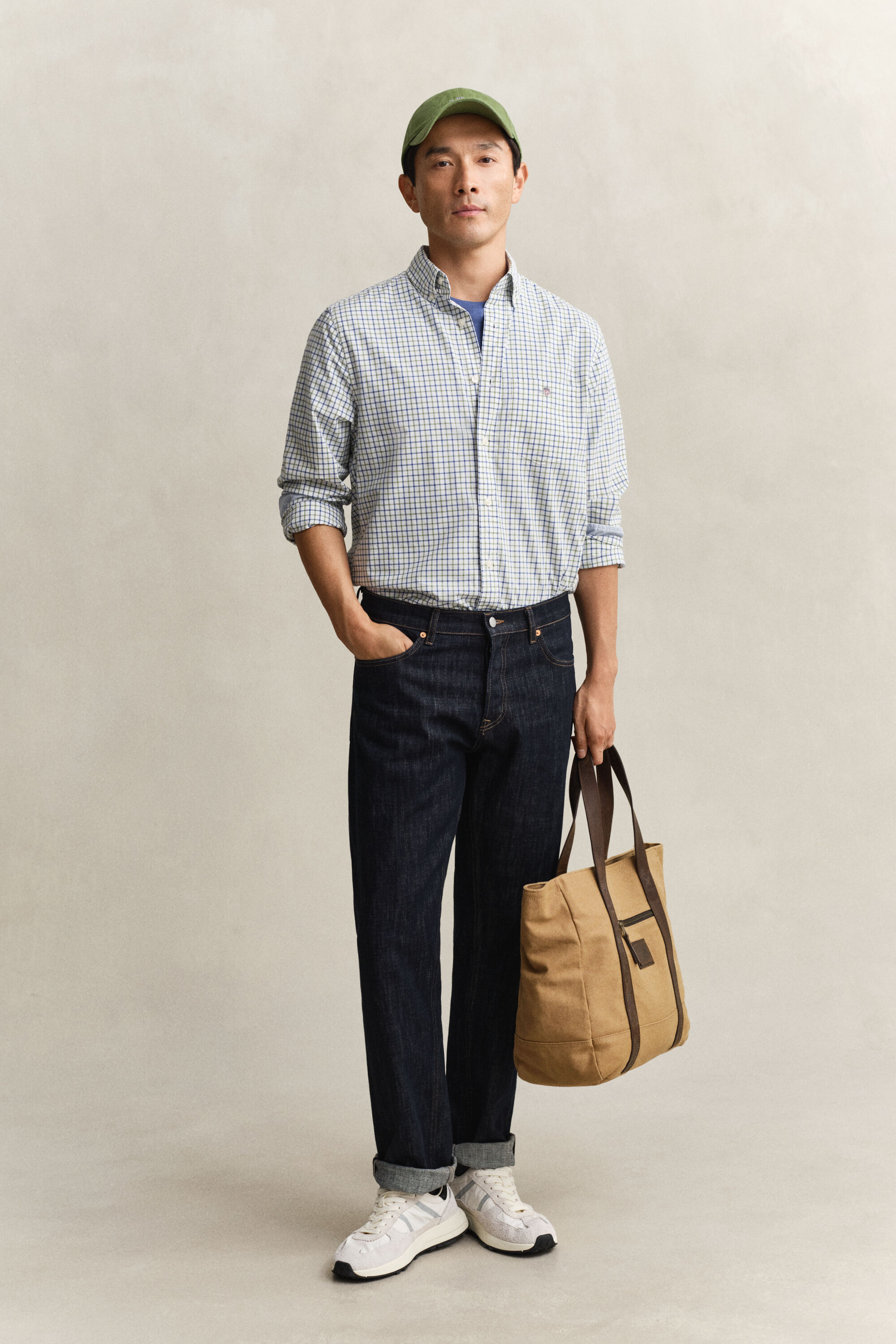 Classica camicia in popeline a quadri