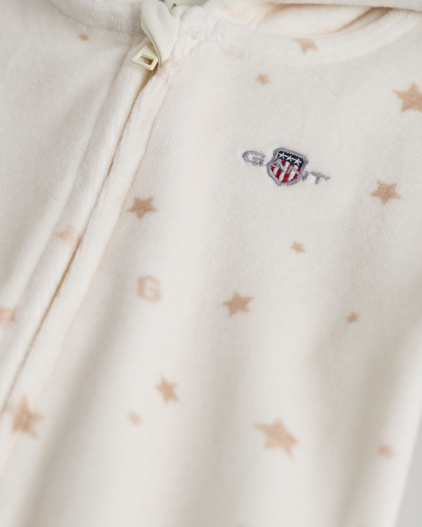 Tutina in velour con stampa Baby