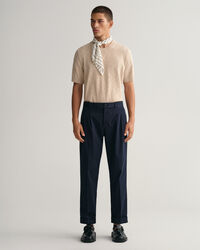 Pantaloni da abito affusolati in cotone relaxed fit