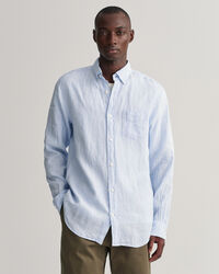 Camicia di lino a righe regular fit