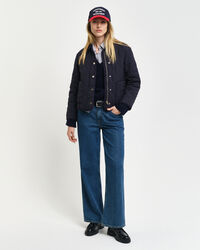 Piumino trapuntato con dettagli in velluto a coste