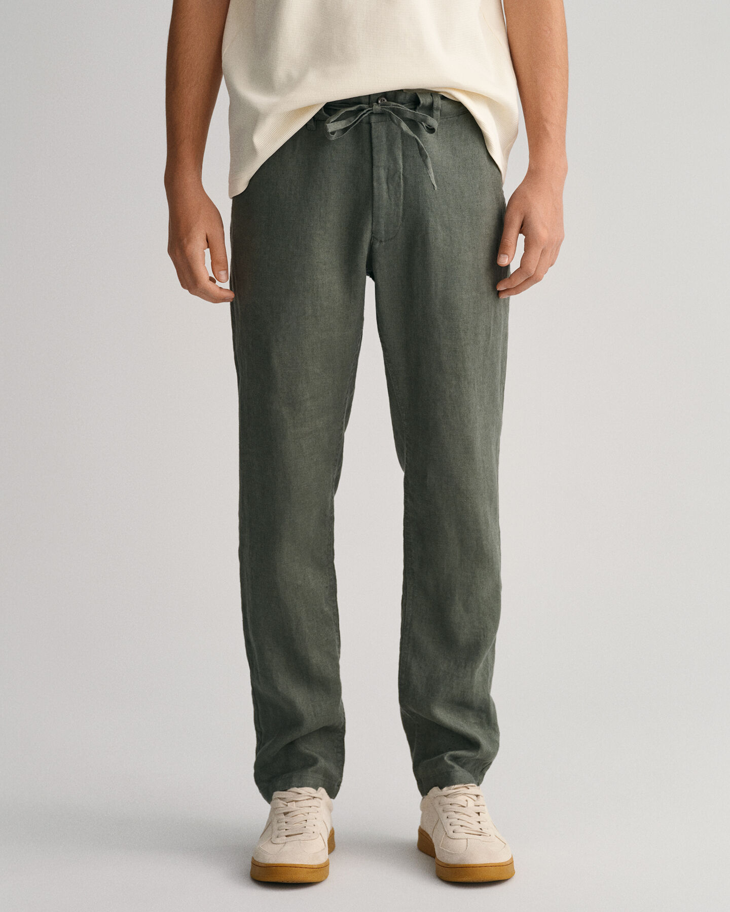 Pantaloni con coulisse in lino relaxed fit