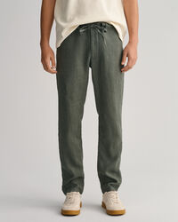 Pantaloni con coulisse in lino relaxed fit