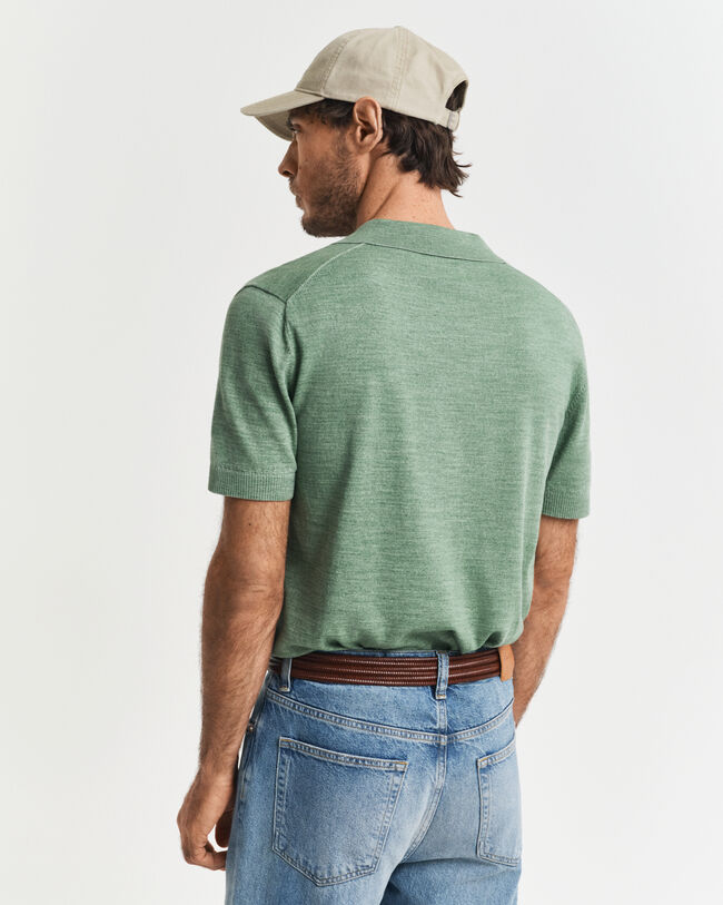 Maglia polo a maniche corte effetto sbiadito