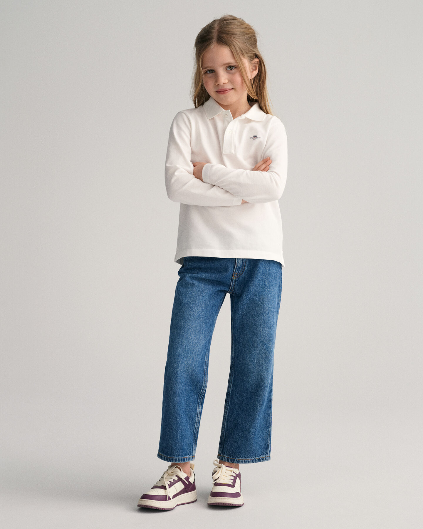 Polo in piqu&eacute; a maniche lunghe Shield Kids