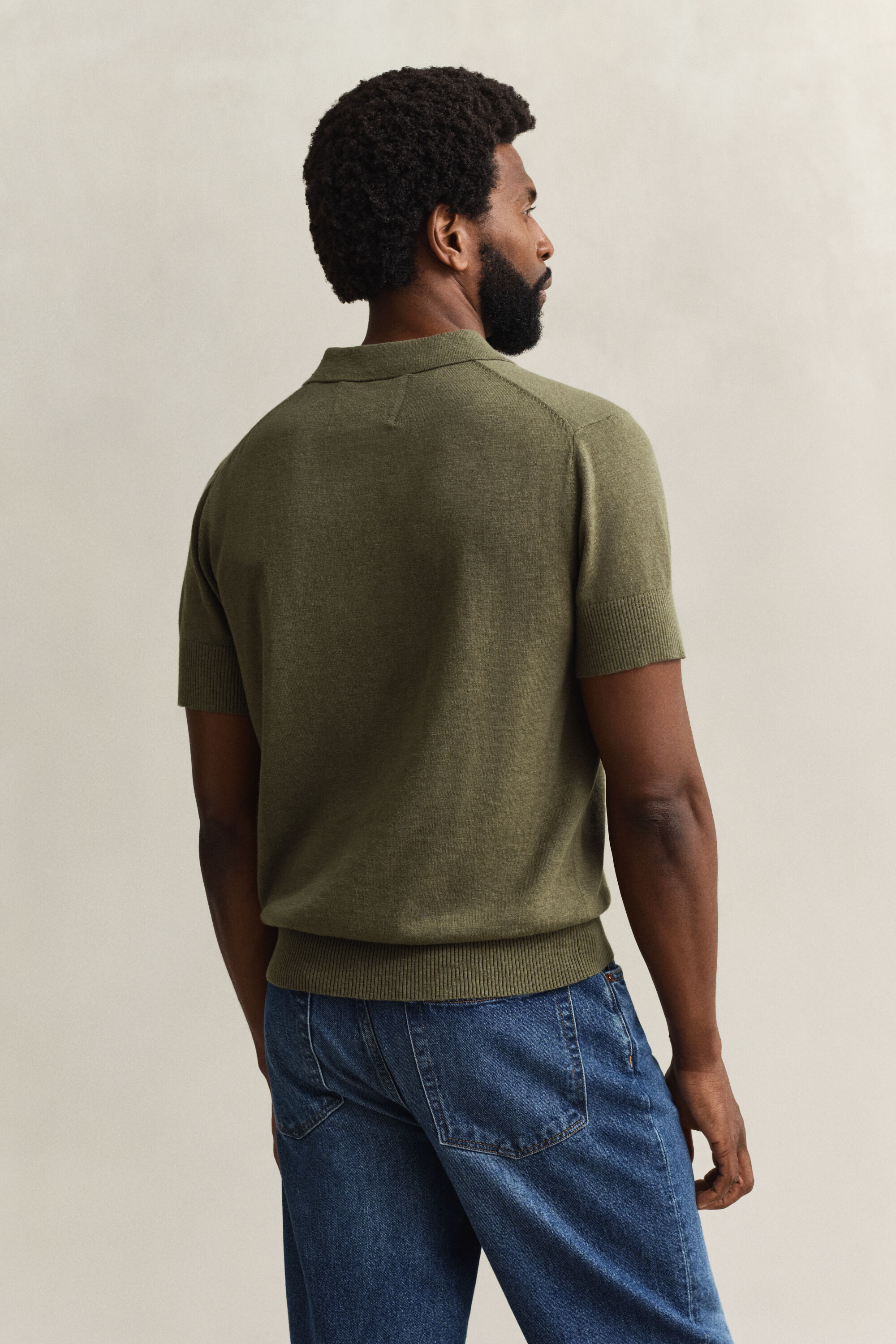 Polo a maniche corte in misto cotone fiammato