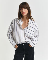 Camicia classica in popeline a righe oversize