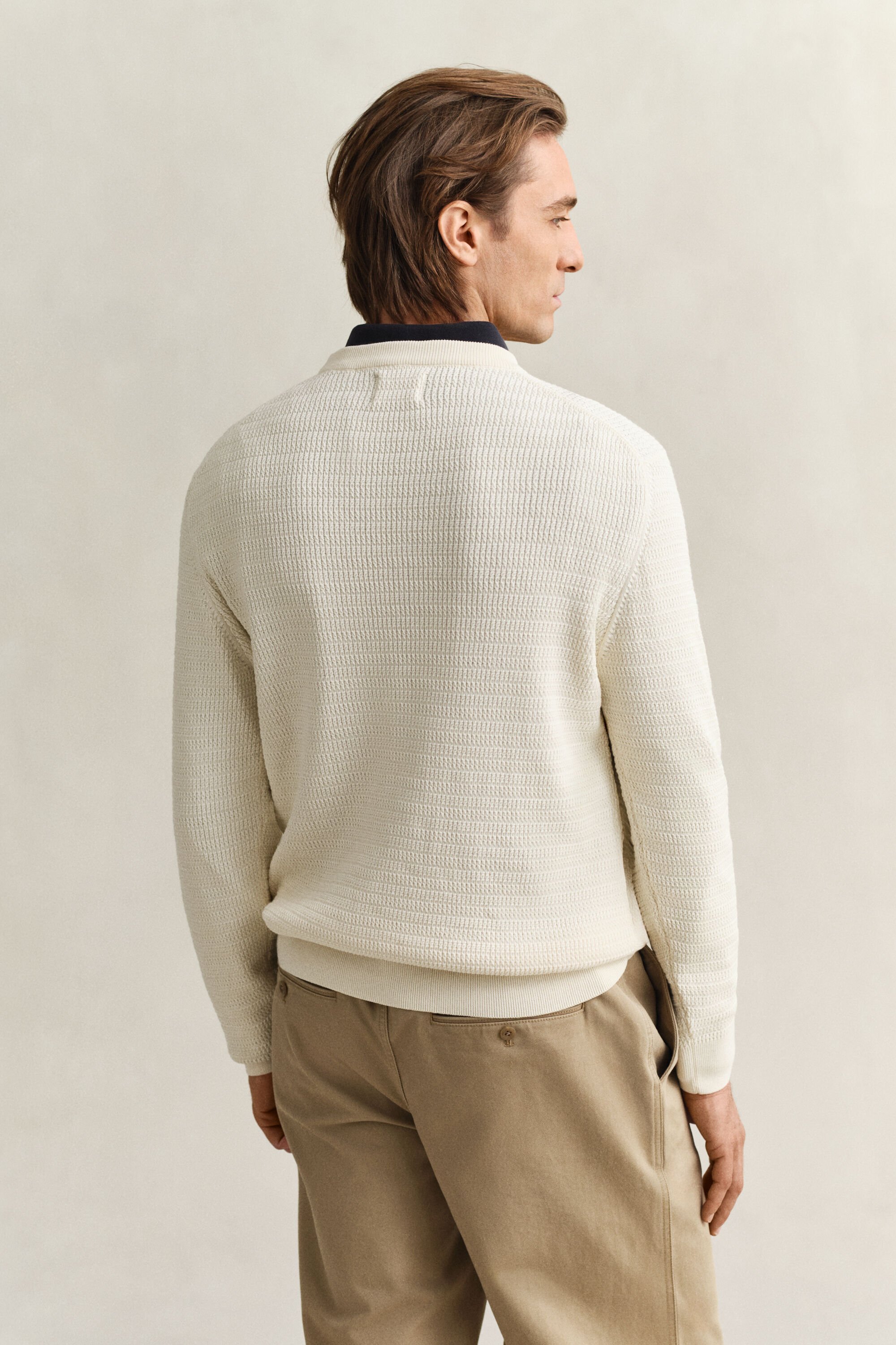 Maglia girocollo a mini trecce