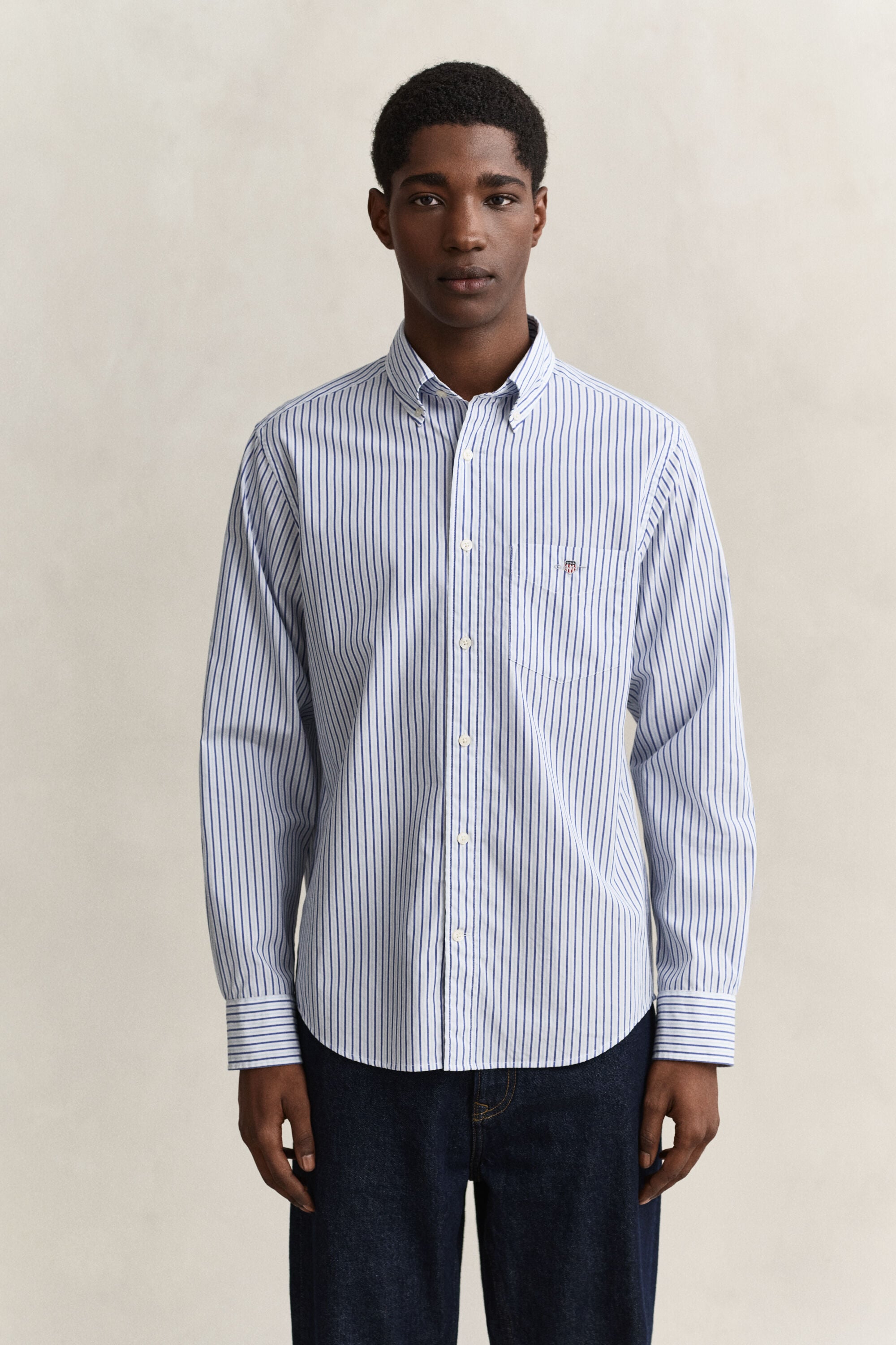Camicia in popeline a righe