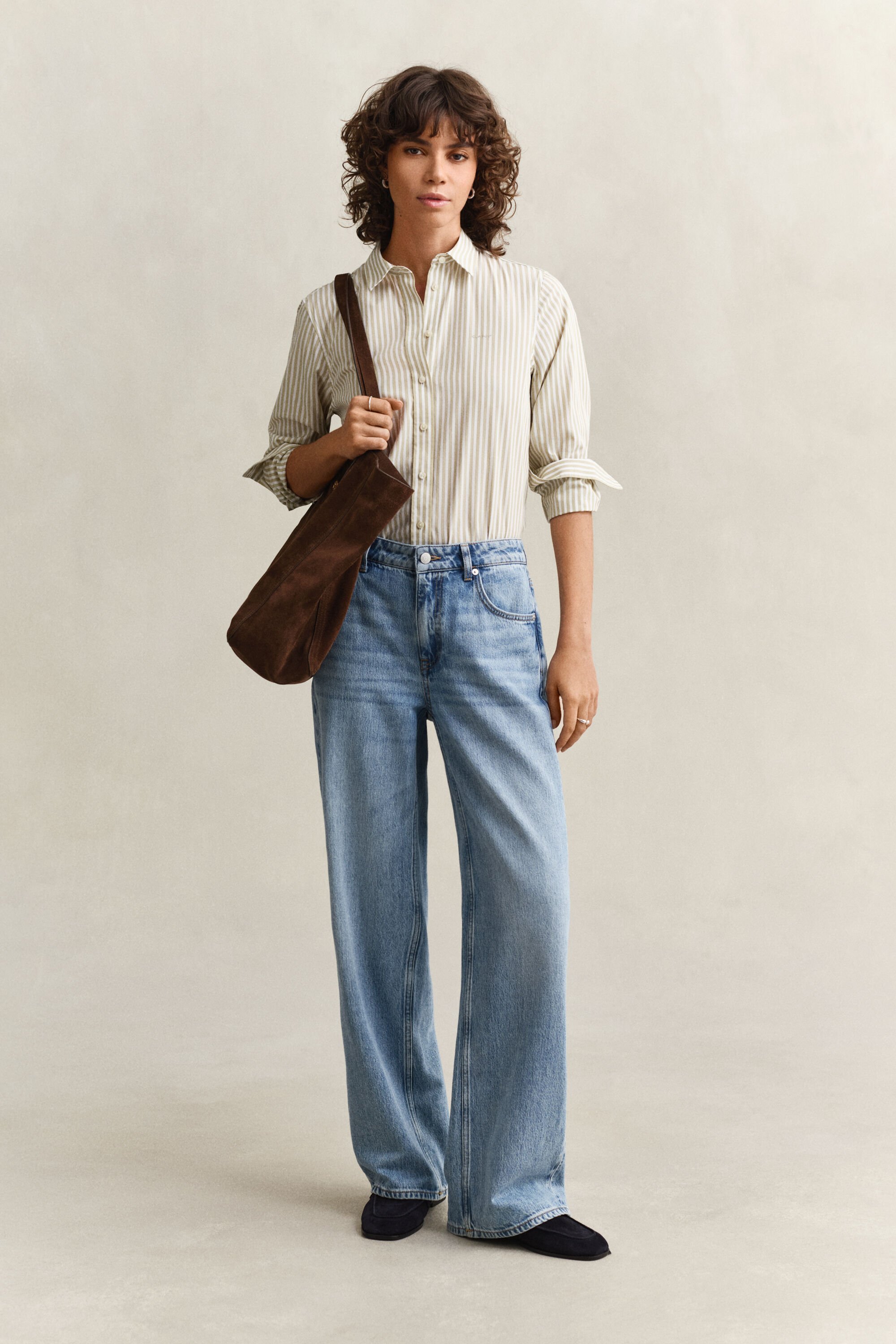 Camicia classica in popeline a righe regular fit