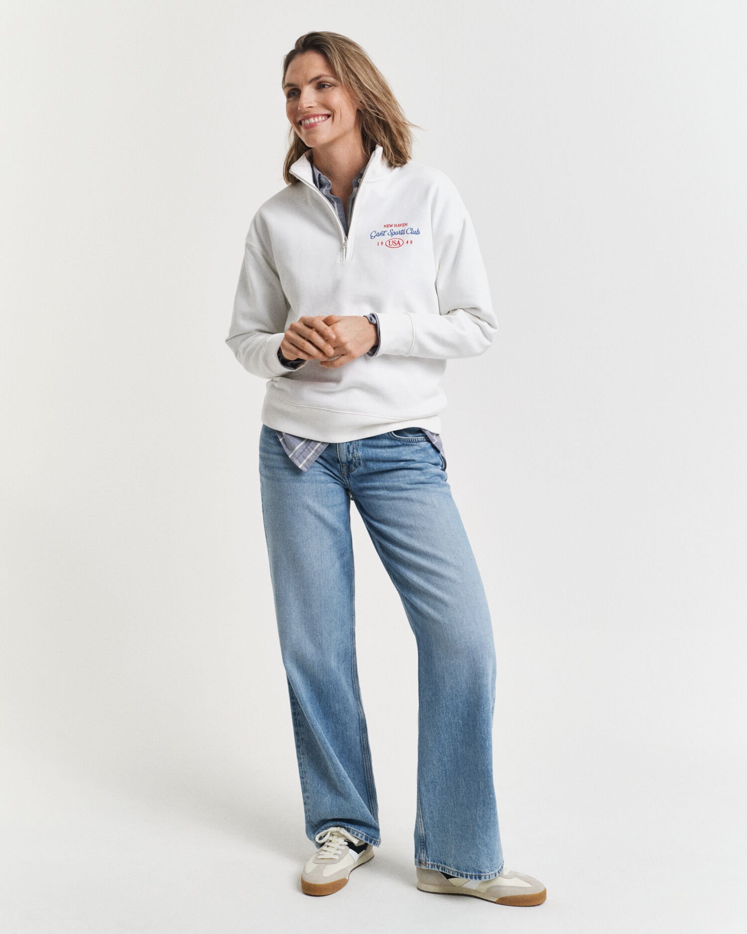 Felpa Graphic con zip corta