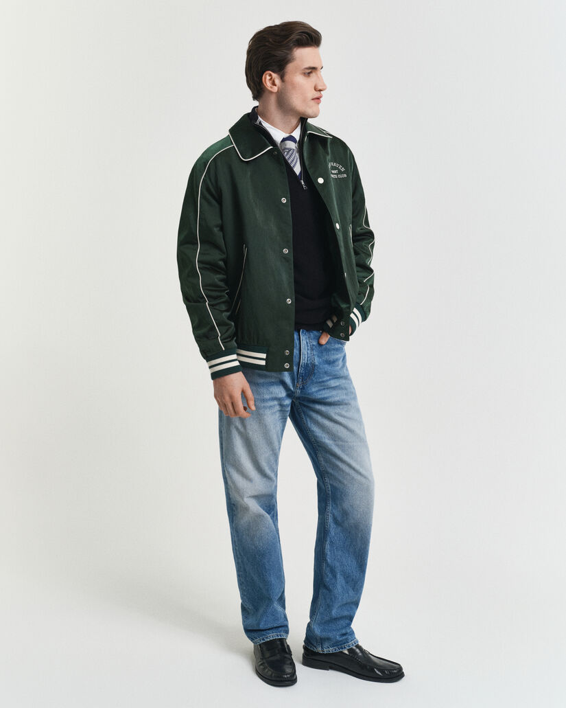 Maglia con zip corta in piqué di cotone