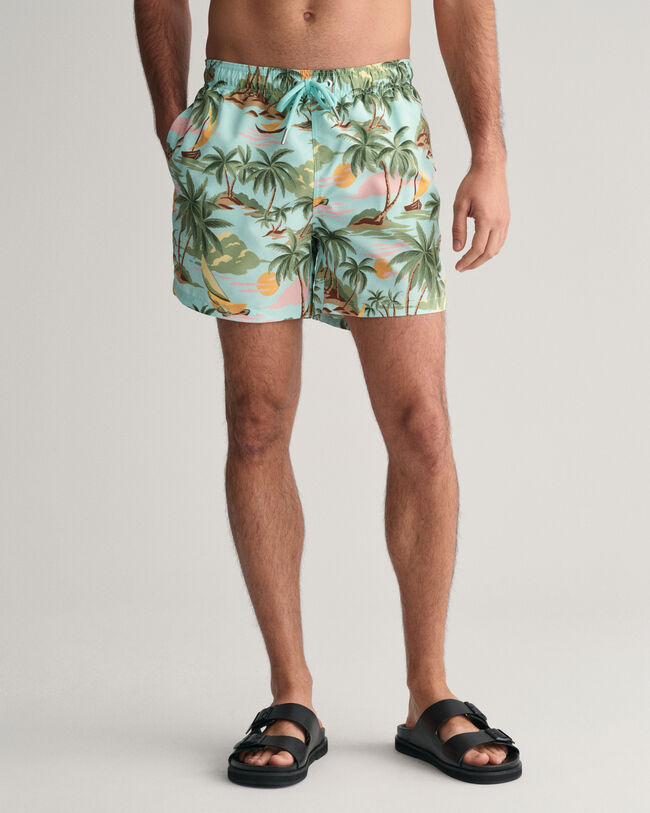 Hawaiian Print Swim Shorts