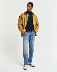 Maglia a collo alto in cotone a trecce