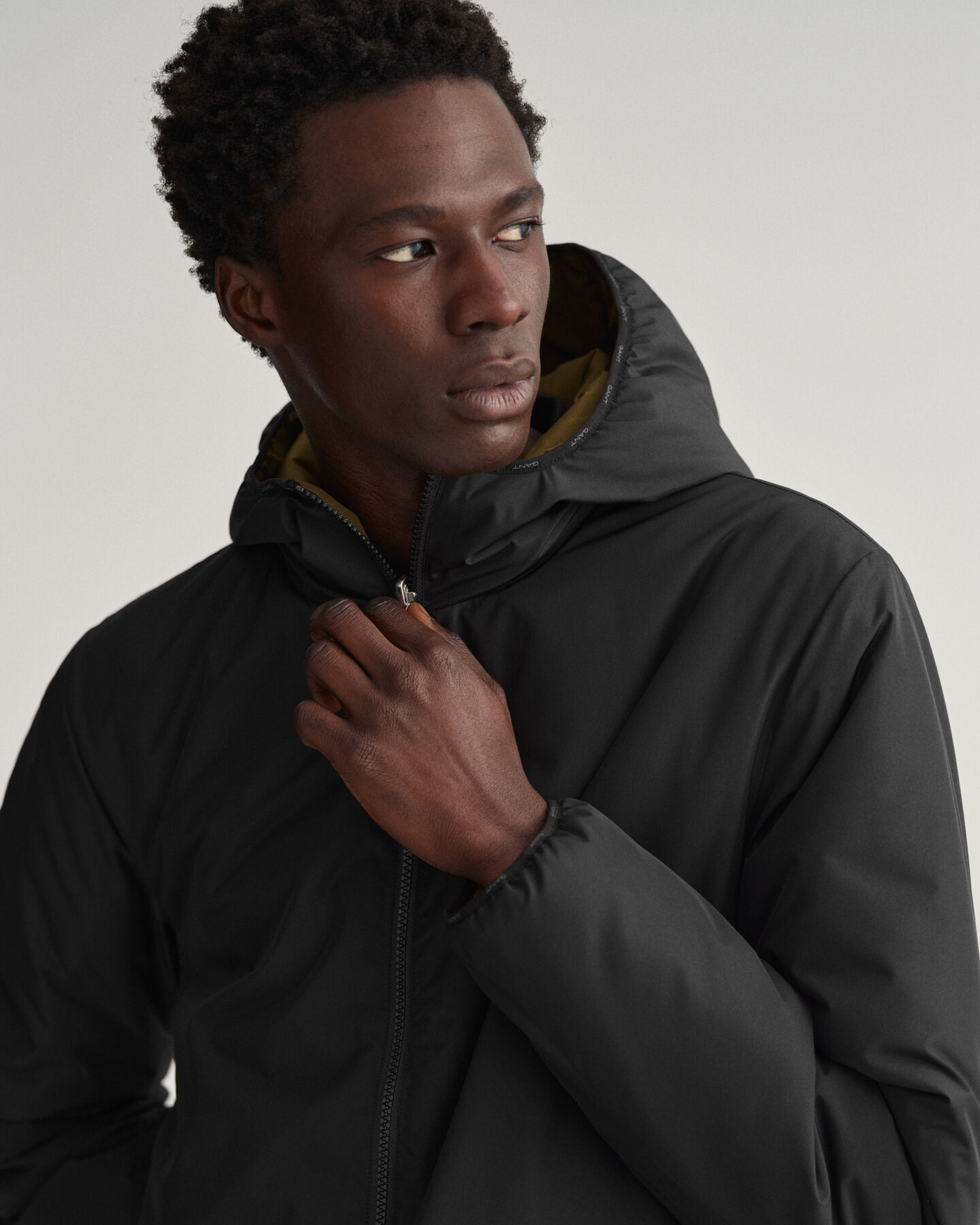 Giacca con cappuccio double-face