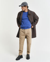 Maglia girocollo in cotone a trecce