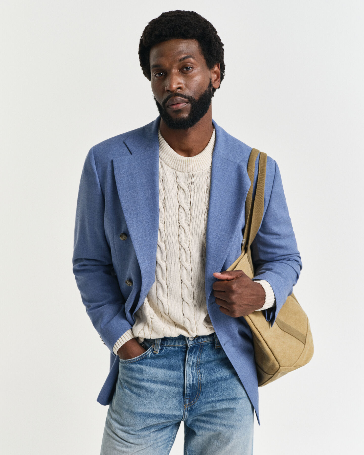 Giacca da abito in lana mouliné regular fit