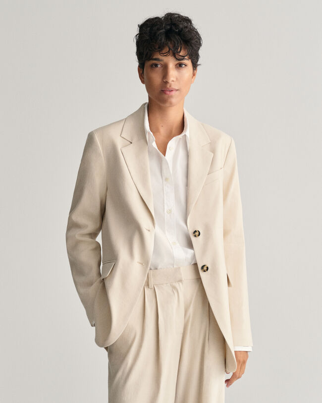 Blazer di lino elasticizzato regular fit